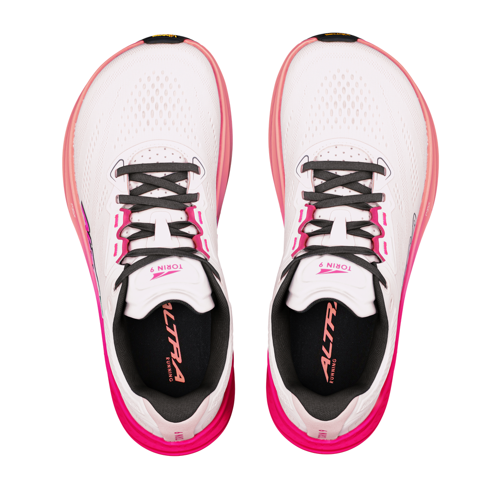 Altra Women's Torin 9 89D CoconutCream/PinkGlow pair angle