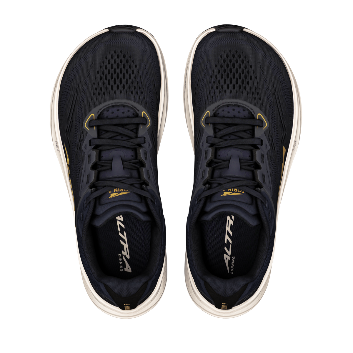 Altra Women's Torin 9 91M Black/Gold/WhiteSmoke pair angle