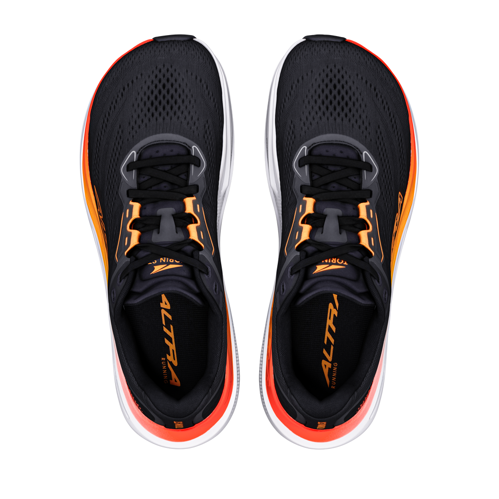 Altra Men's Torin ST 87P Blk/OrngPop/FiryCoral pair angle