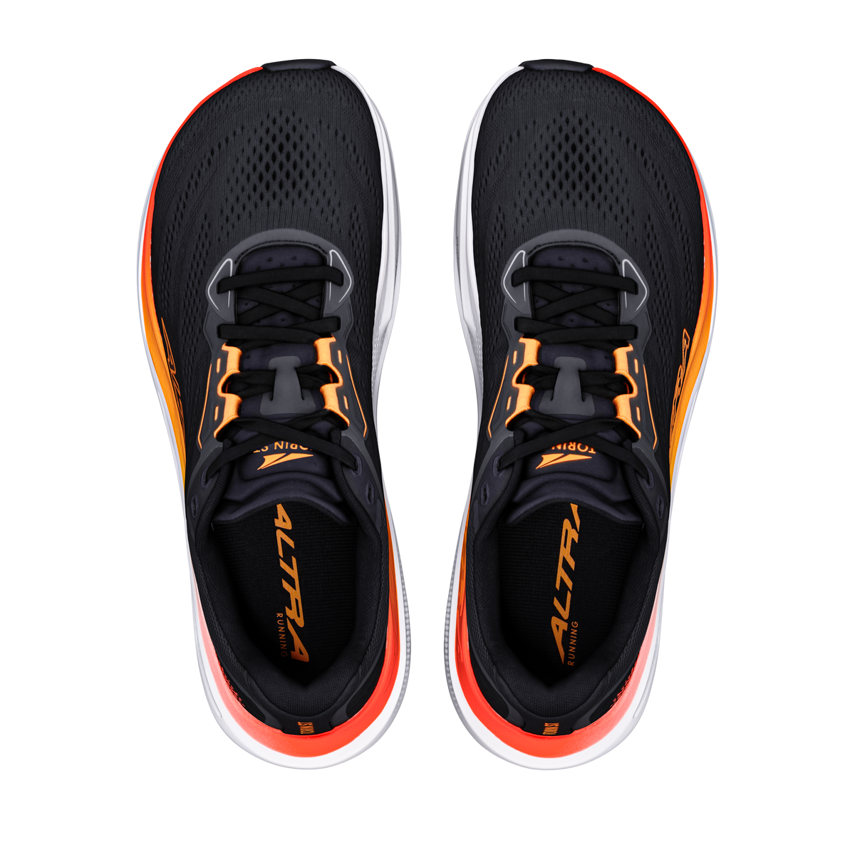 Altra Men's Torin ST 87P Blk/OrngPop/FiryCoral pair angle
