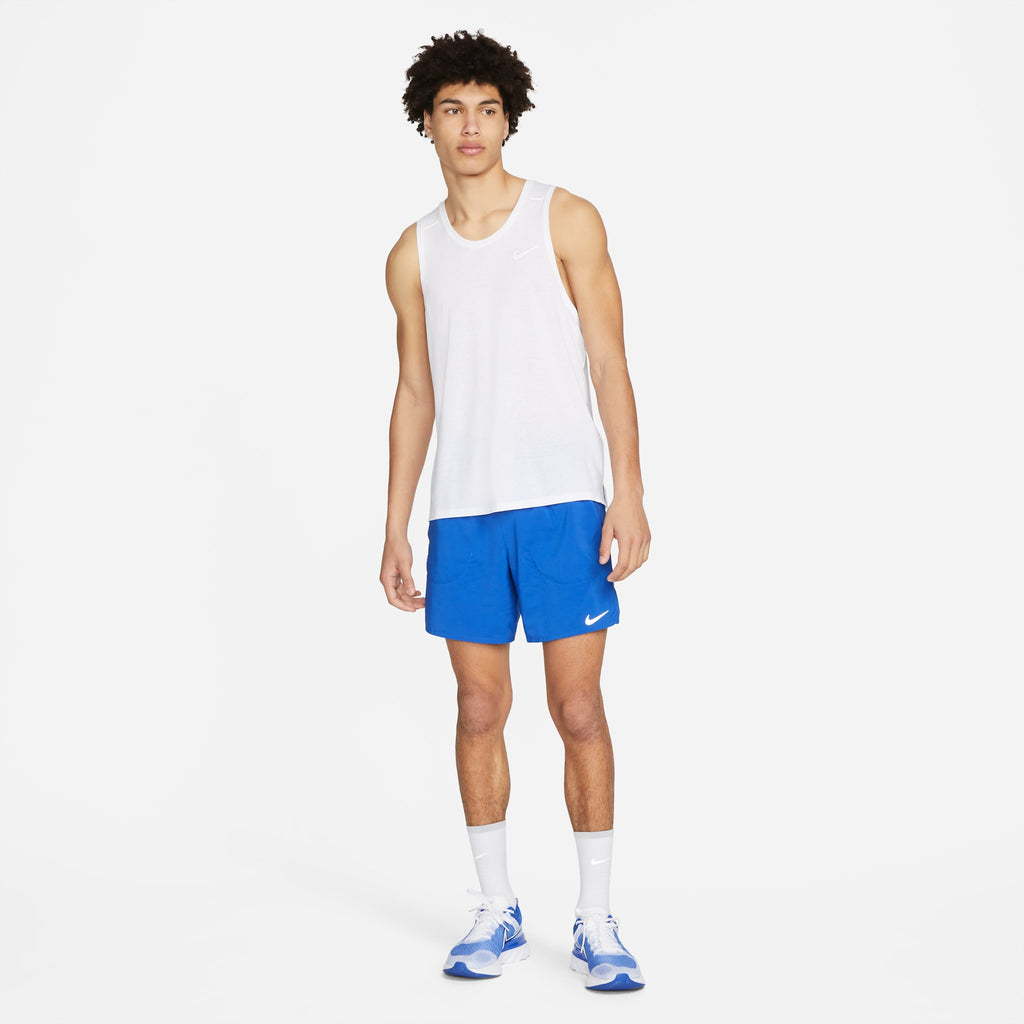 Nike Men's white tank 100 White/Silver pair angle
