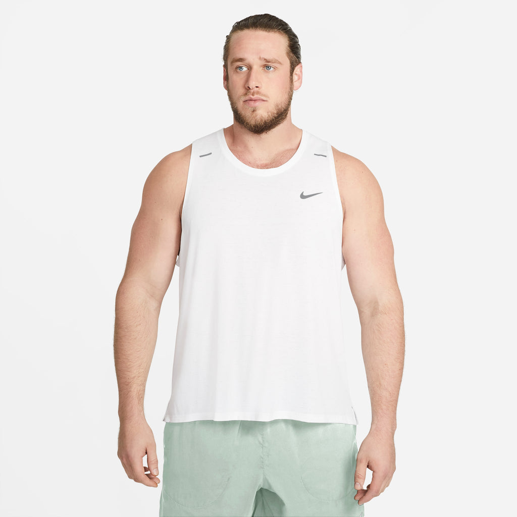 Nike Men's white tank 100 White/Silver detail