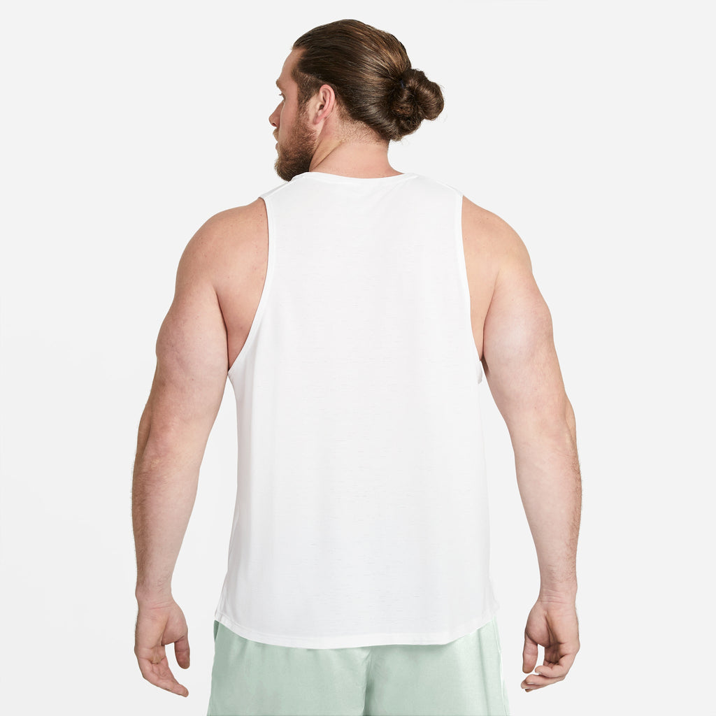 Nike Men's white tank 100 White/Silver detail 2