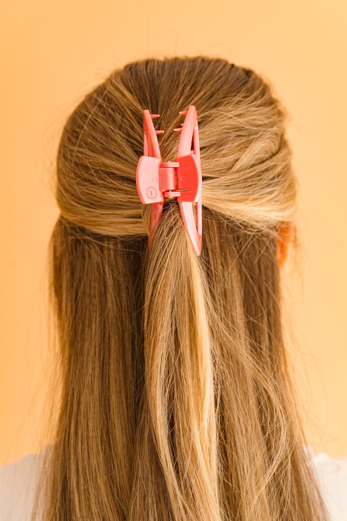TELETIES Teleties Open Hair Clip Medium Calming Coral pair angle