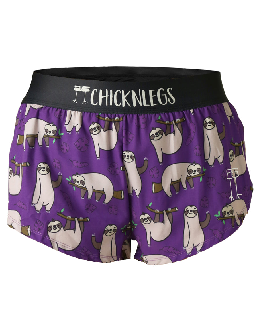 ChicknLegs Women's 1.5" Split Shorts Sloths lateral