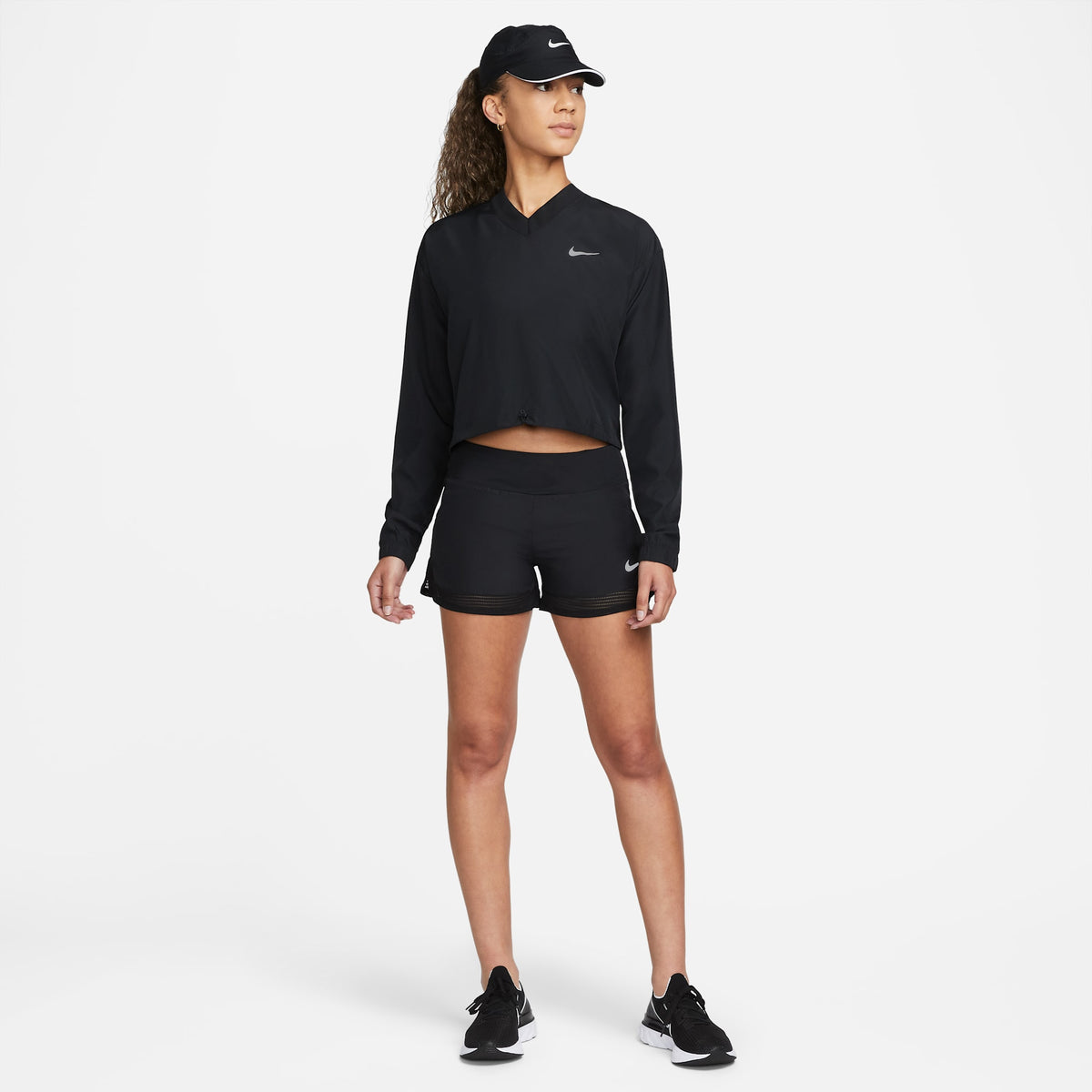 Nike Women's DriFit Shorts 010 Black/Silver detail