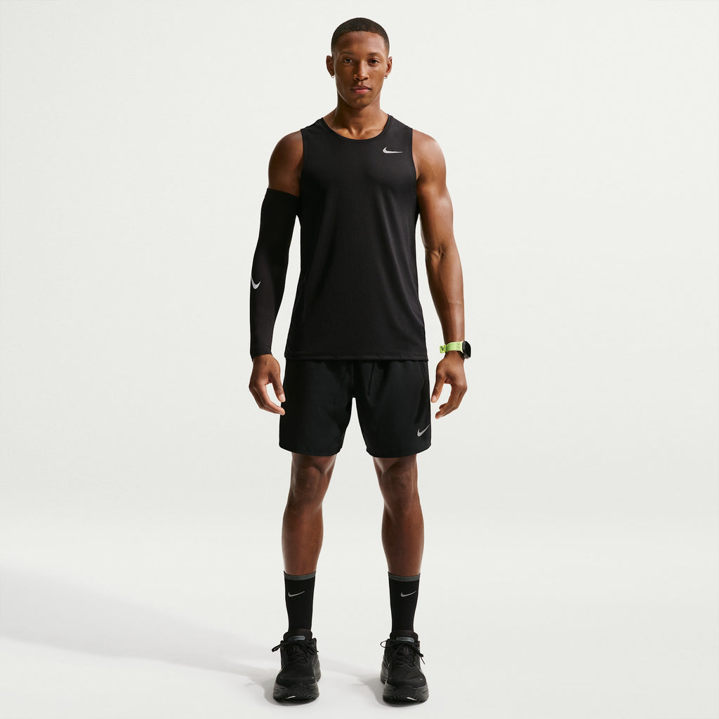 Nike Men's Dri-FIT Miler Running Tank 010 Black/Reflective Silver top
