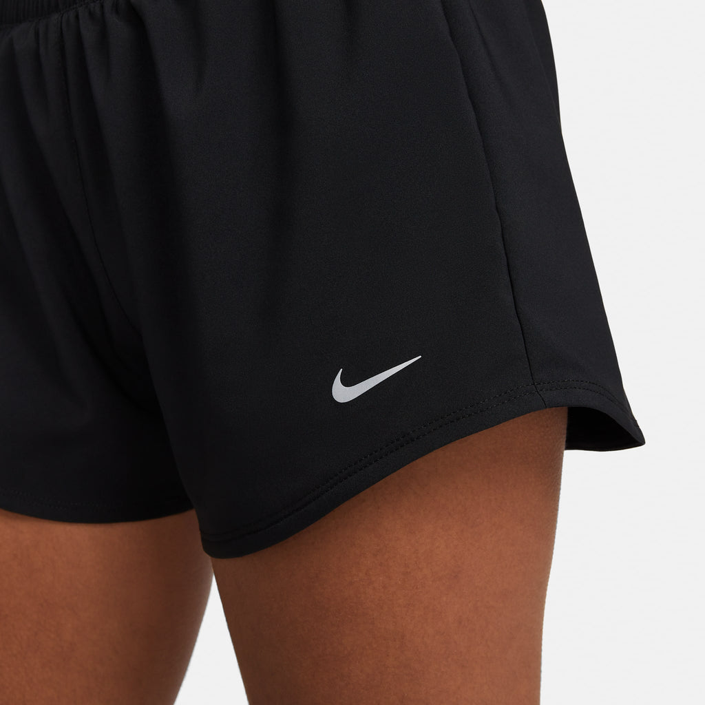Nike Women's Dri-Fit Mid-Rise 3" Brief-Lined Shorts 010 Black/Reflective Silver heel