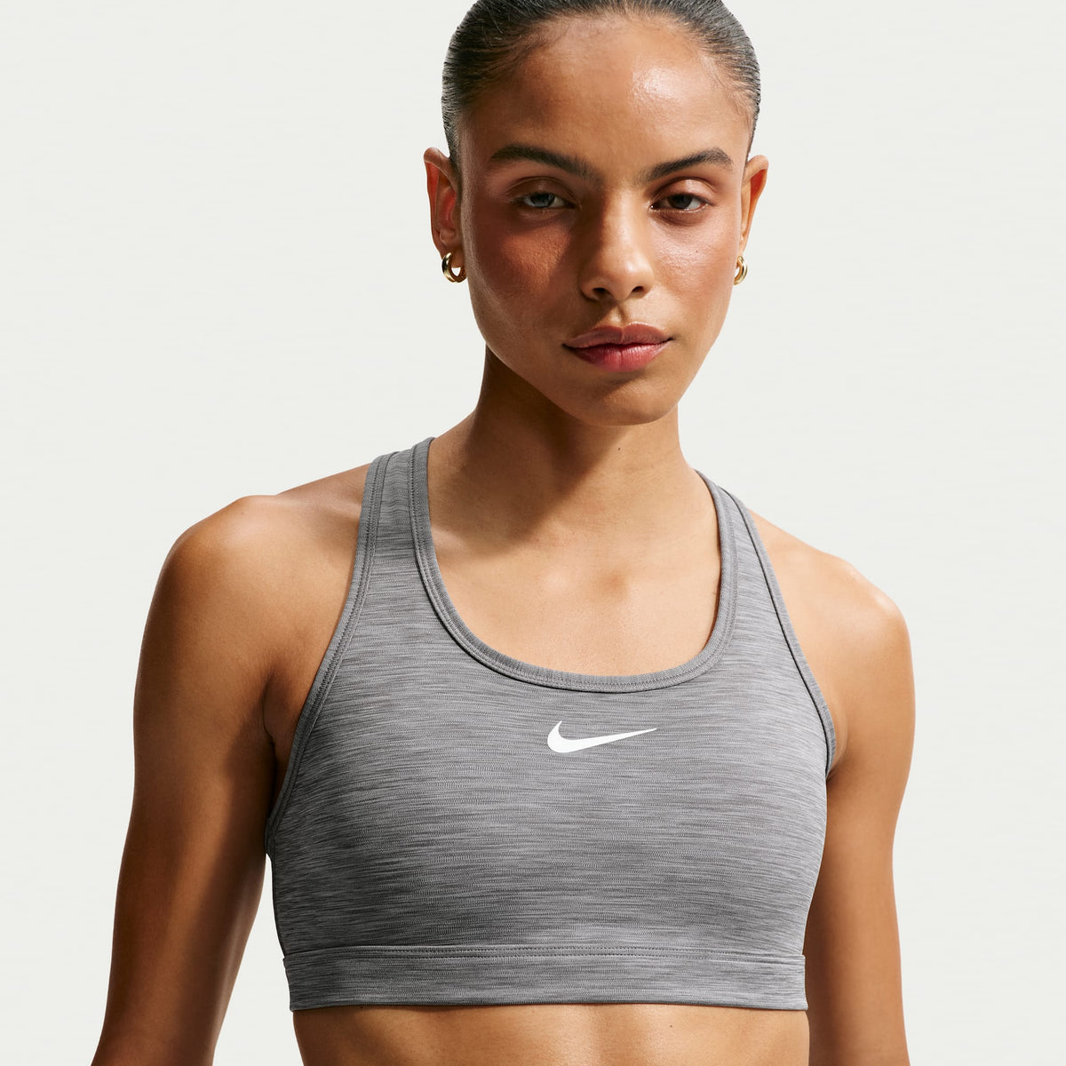 Women's Swoosh Medium Support Padded Sports Bra 086 SmokeGrey/Pure/White lateral