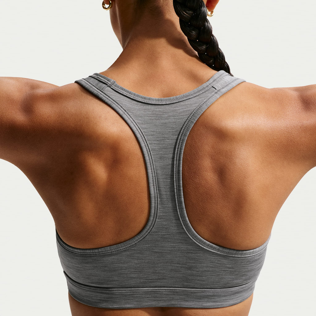 Women's Swoosh Medium Support Padded Sports Bra 086 SmokeGrey/Pure/White outsole
