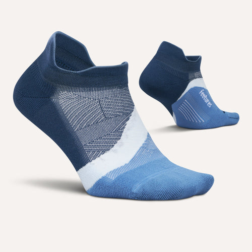 Feetures! Elite Light Cushion No Show Blue Wave pair angle
