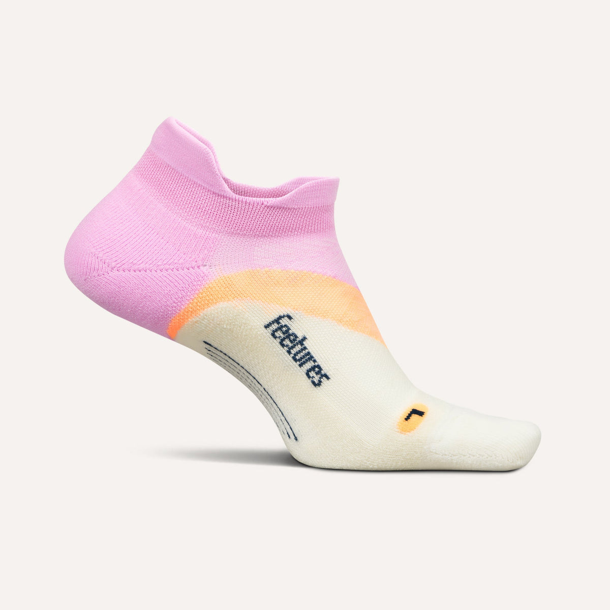 Feetures! Elite Light Cushion No Show Pink Citrus lateral
