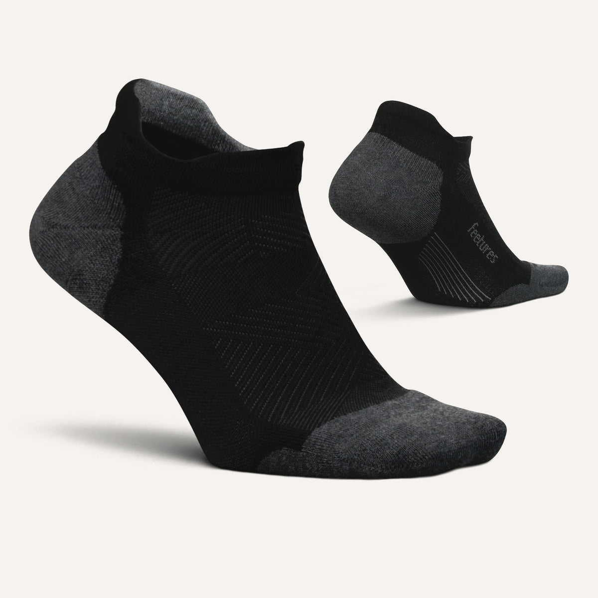 Feetures! Elite Max Cushion No Show New Black pair angle