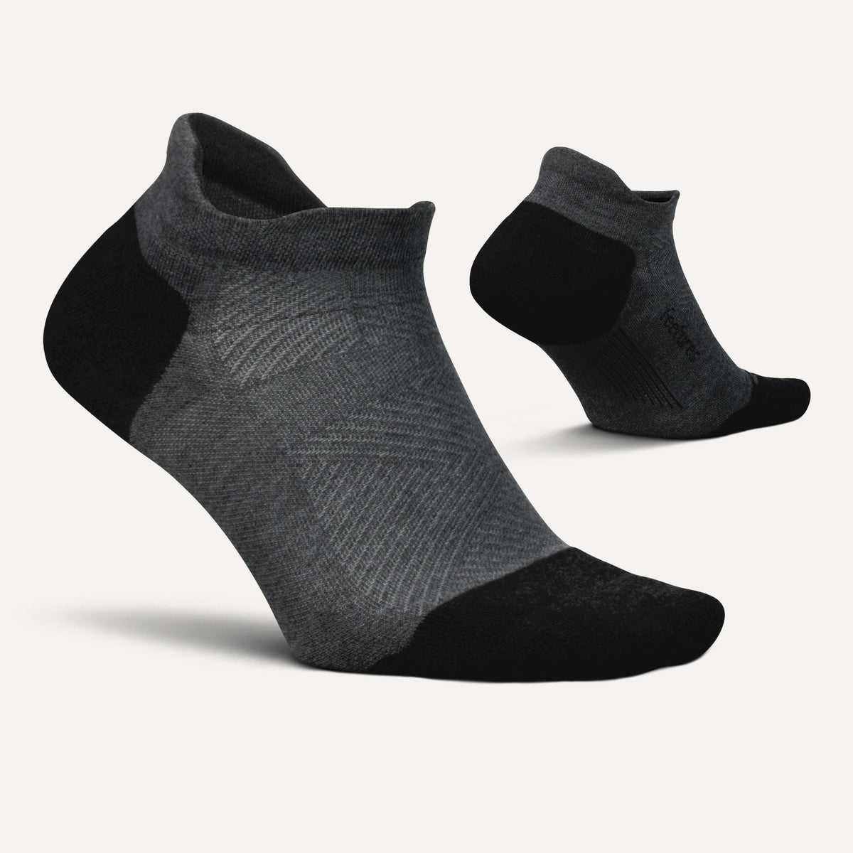 Feetures! Elite Max Cushion No Show New Gray pair angle