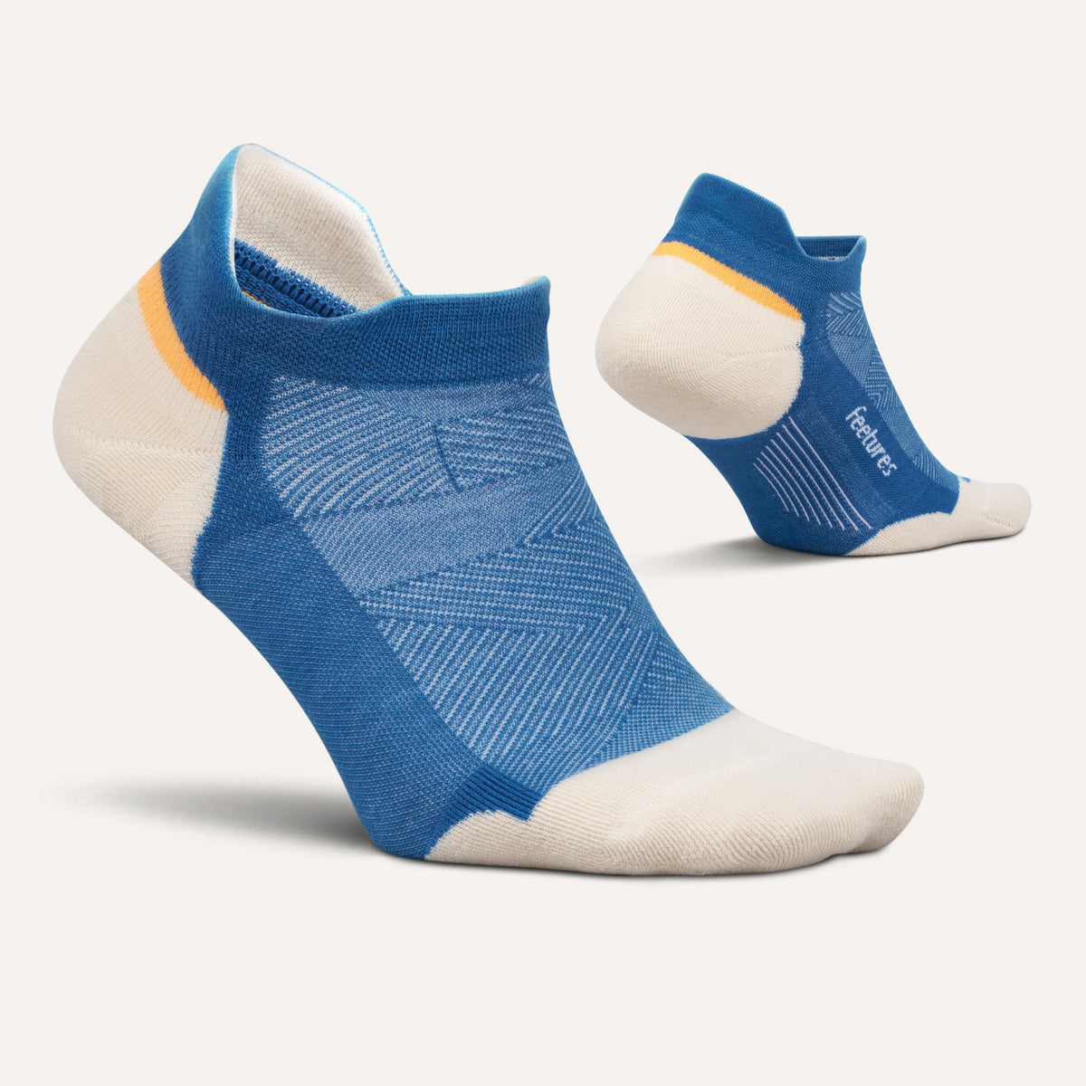 Feetures! Elite Max Cushion No Show Rally Blue pair angle