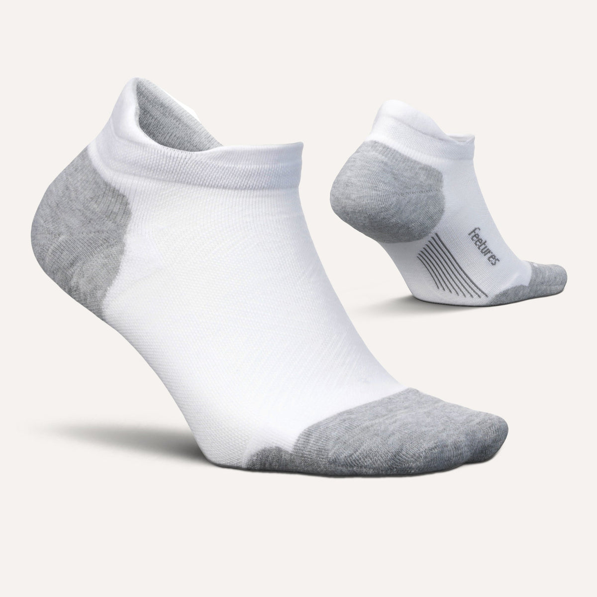 Feetures! Elite Max Cushion No Show New White pair angle
