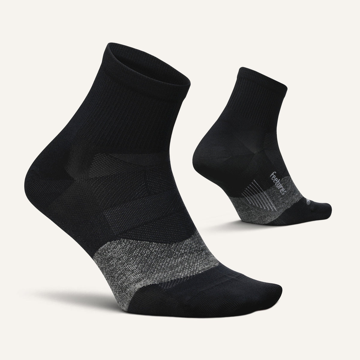 Feetures! Elite Ultra Light Quarter Black pair angle