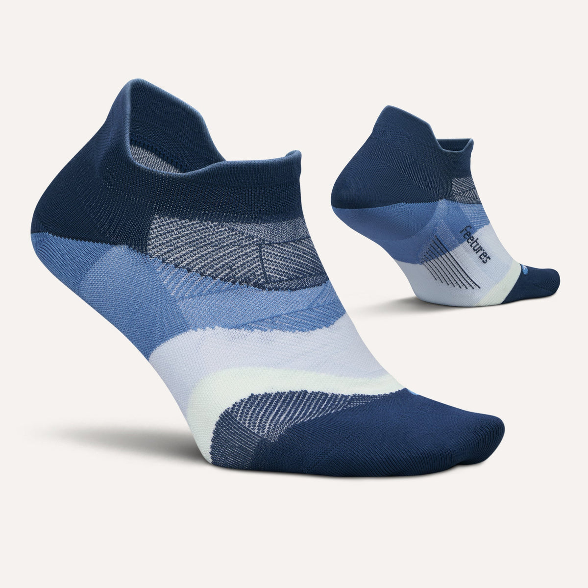 Feetures! Elite Ultra Light No Show Blue Wave pair angle