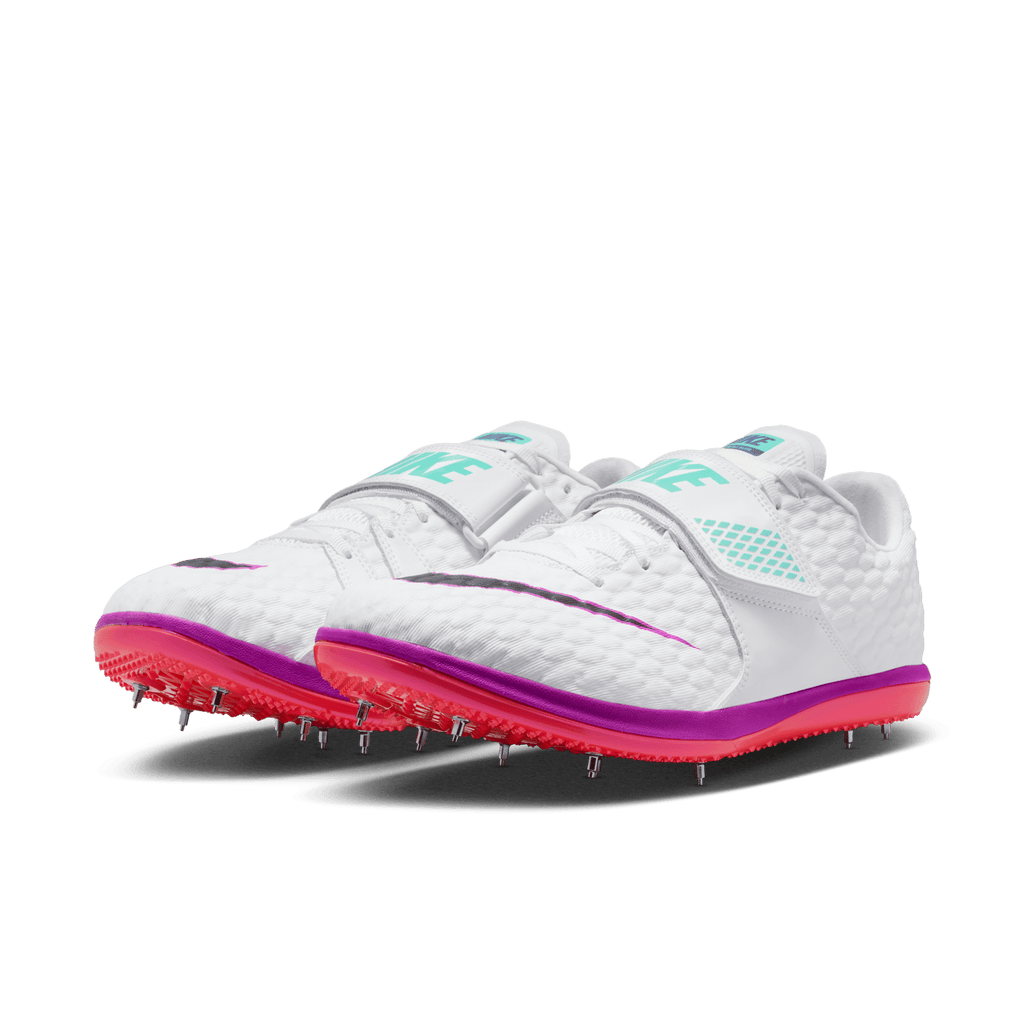Nike High Jump Elite 100 WHITE/OBSIDIAN-BRIGHT CRIMSON pair angle