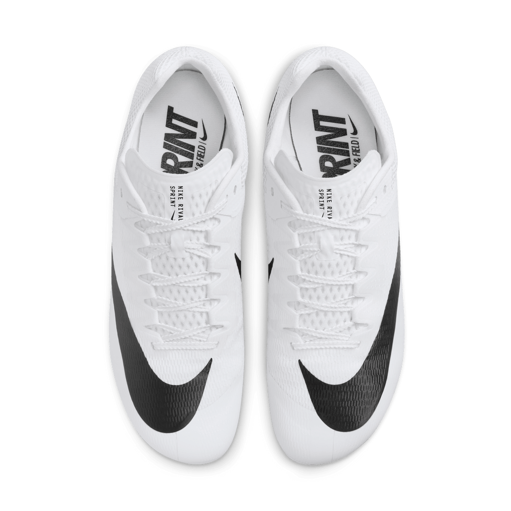 Nike Zoom Rival Sprint 100 White/Black-MetallicSilver top