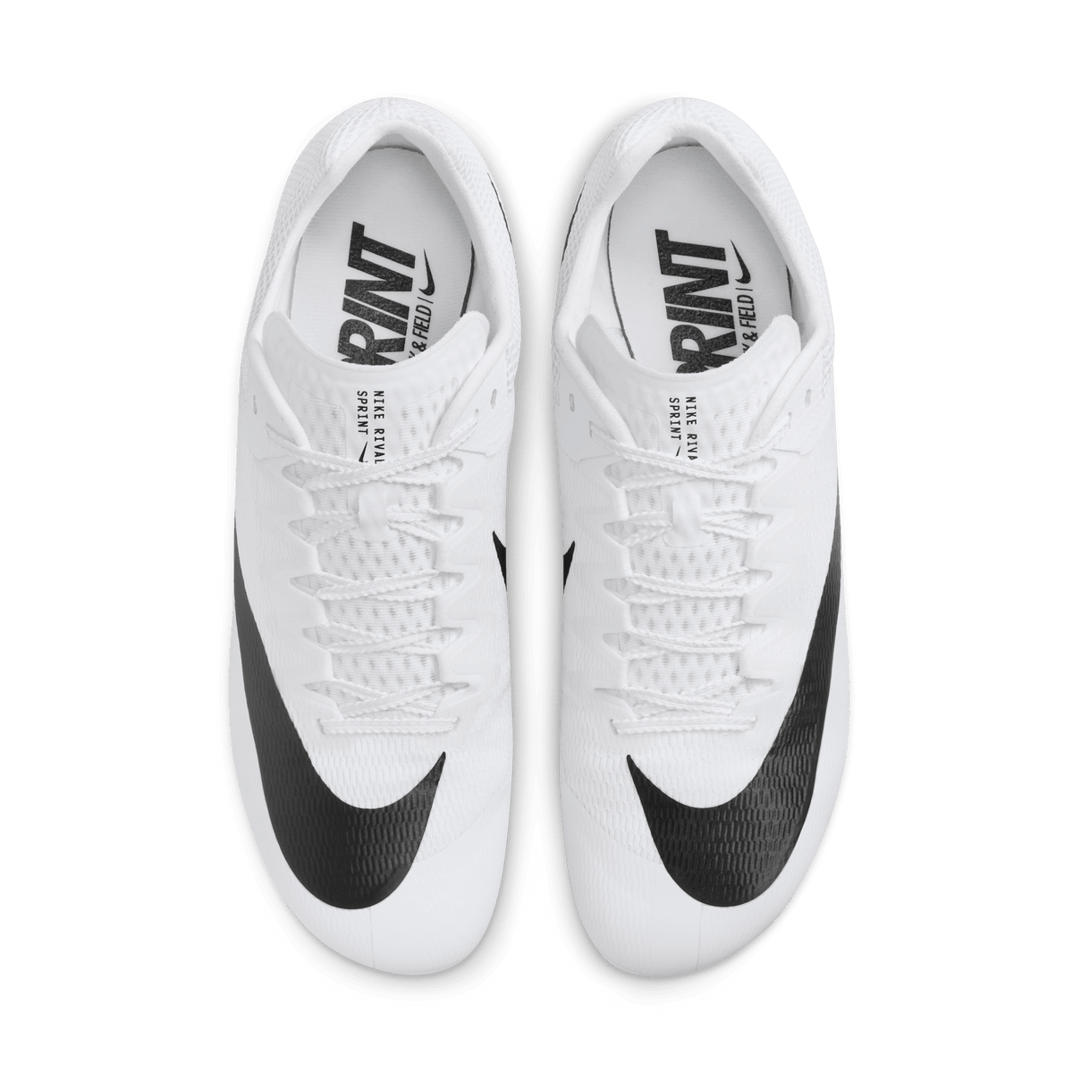 Nike Zoom Rival Sprint 100 White/Black-MetallicSilver top