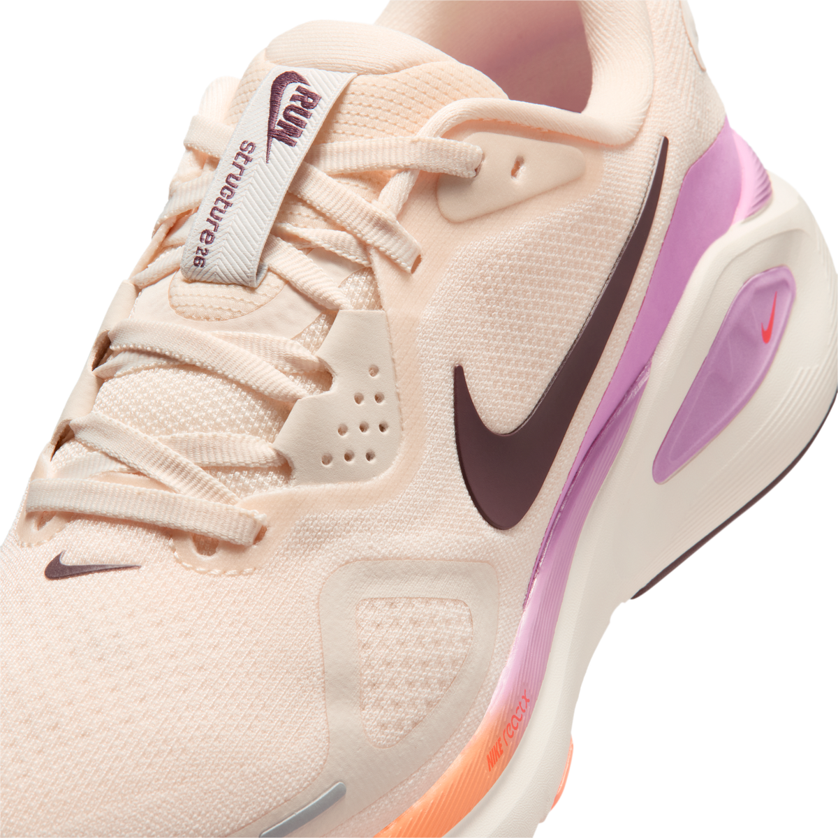 Nike Women's Structure 26 113 Chalk/Tattoo-LtMagenta-OrangePulse detail