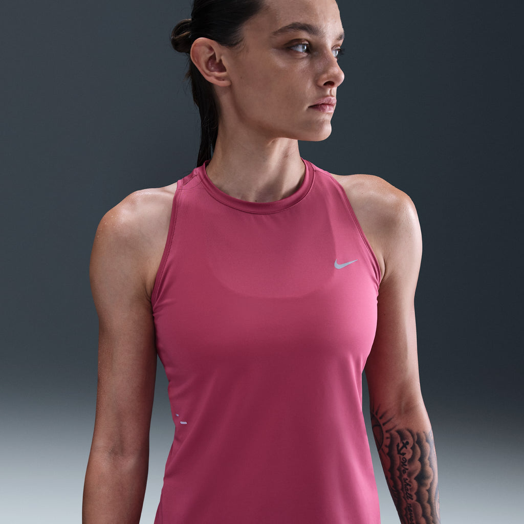 Nike Women's Dri-FIT Running Tank Top 634 Sweet Beet/reflective Silv lateral