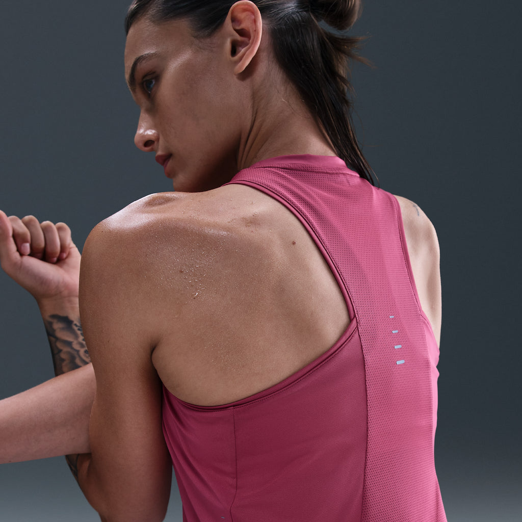 Nike Women's Dri-FIT Running Tank Top 634 Sweet Beet/reflective Silv outsole