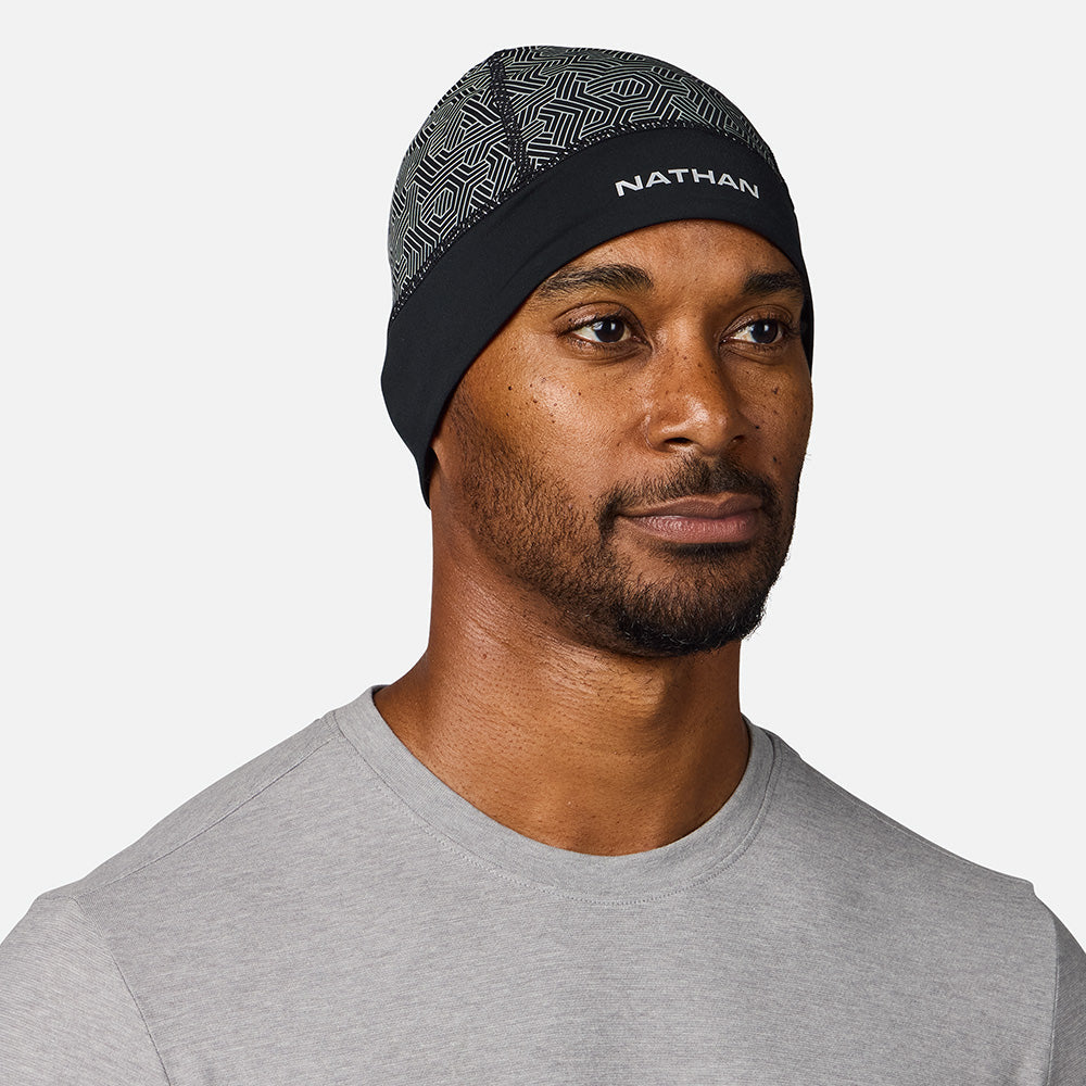 Nathan HyperNight Reflective Beanie 2 Black/Hex Print lateral