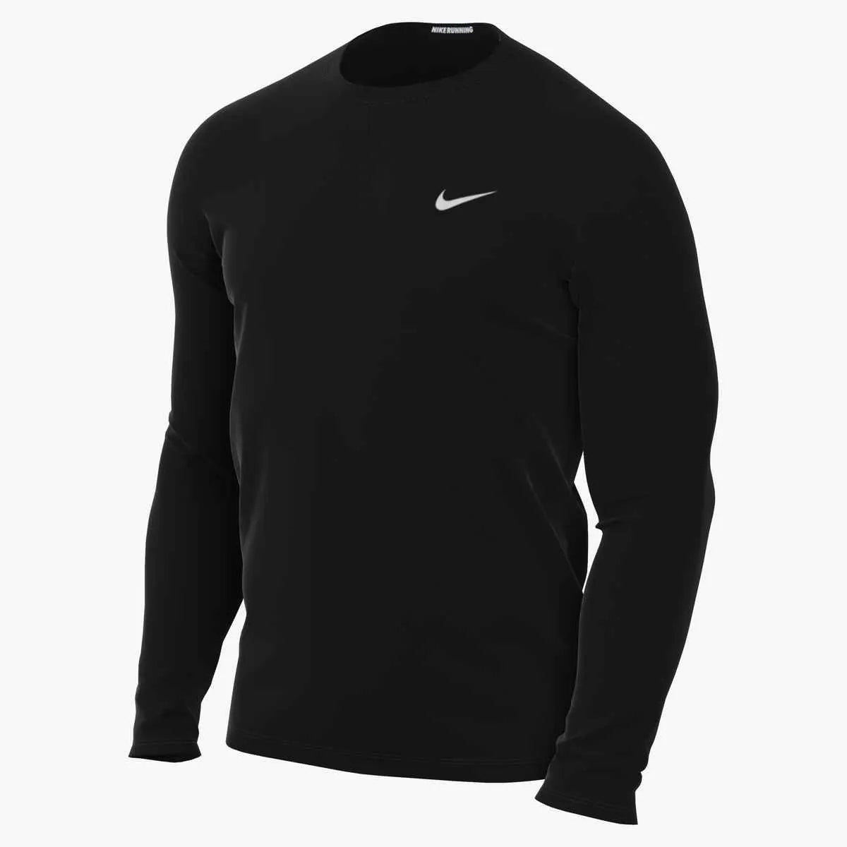 Nike Men's Nike Dri-Fit UV Long Sleeve Miler Top 010 Black/Reflective Silver