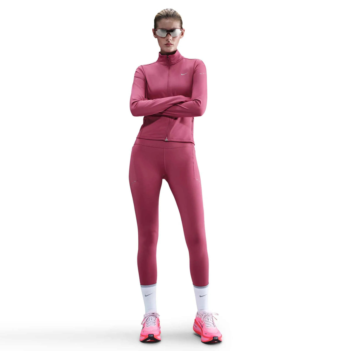 Nike Women's High-Waisted 7/8 Running Leggings with Pockets 634 Sweet Beet/reflective Silv