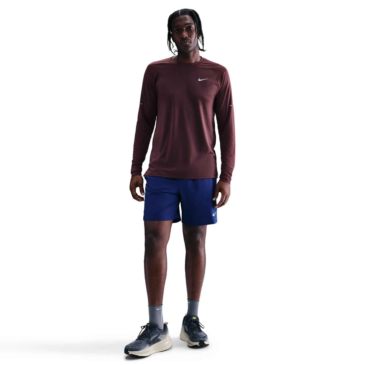 Nike Men's Stride Dri-FIT ADV Long-Sleeve 652 Burgundy Crush/reflective Silv