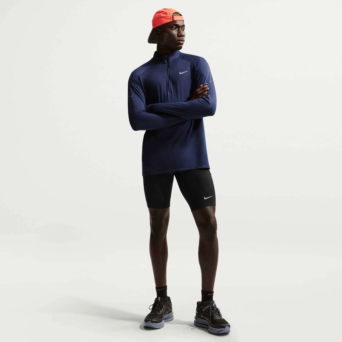 Nike Men's Stride Dri-FIT 1/2-Length Running Tights BLACK/REFLECTIVE SILV