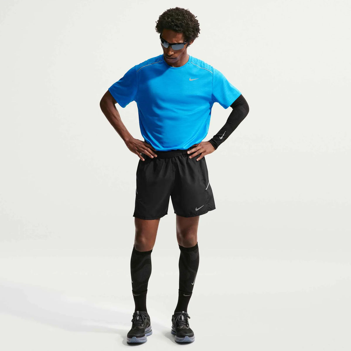 Nike Men's Miler 5" Brief Lined Shorts Black/Black/Reflective Silver