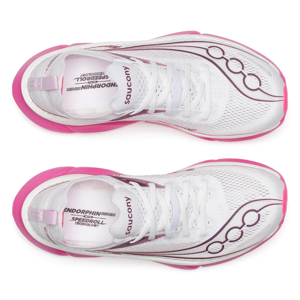 Saucony Unisex Endorphin Elite 3 1024 White/Eggpla top