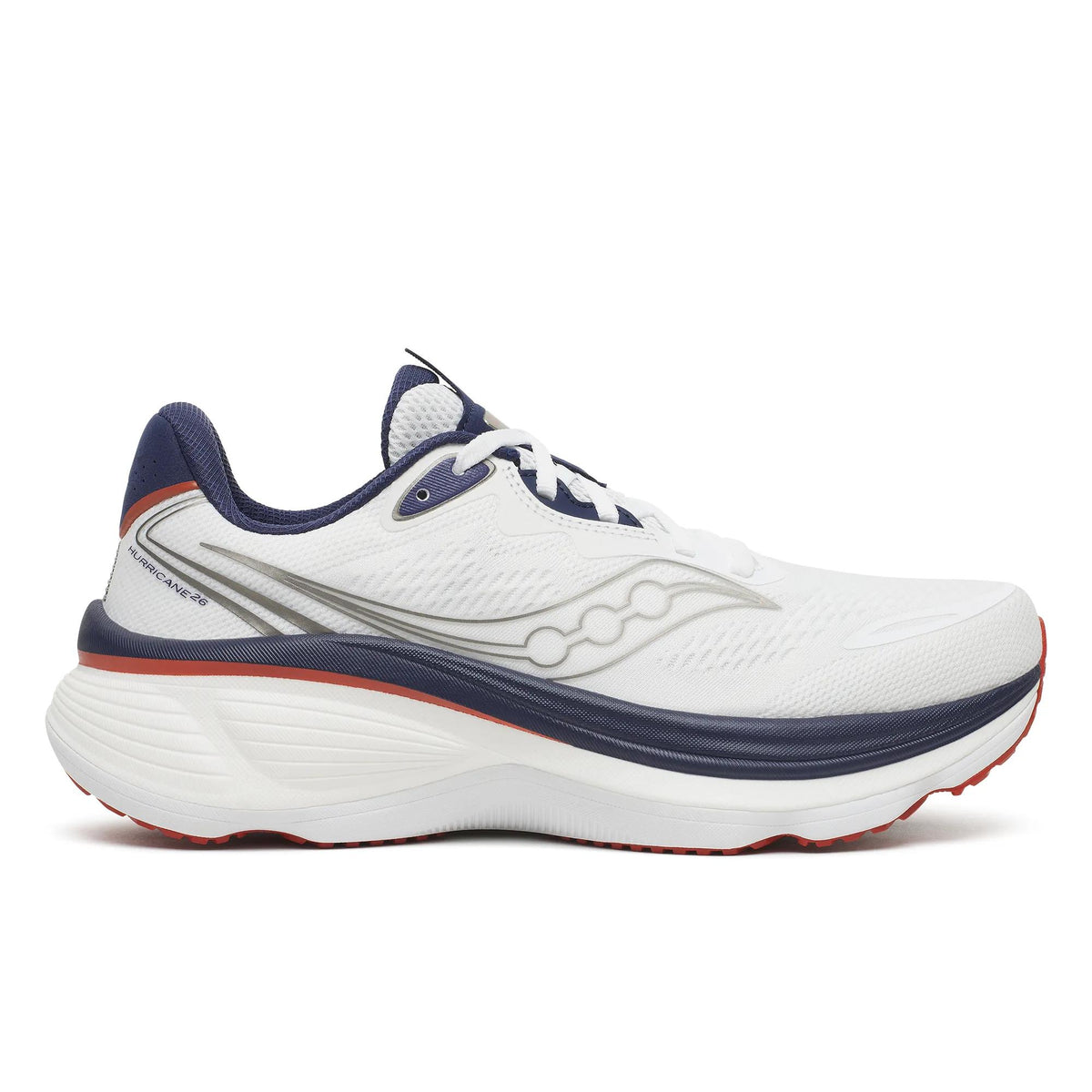 Saucony Men's Hurricane 26 1005 White/Naval lateral