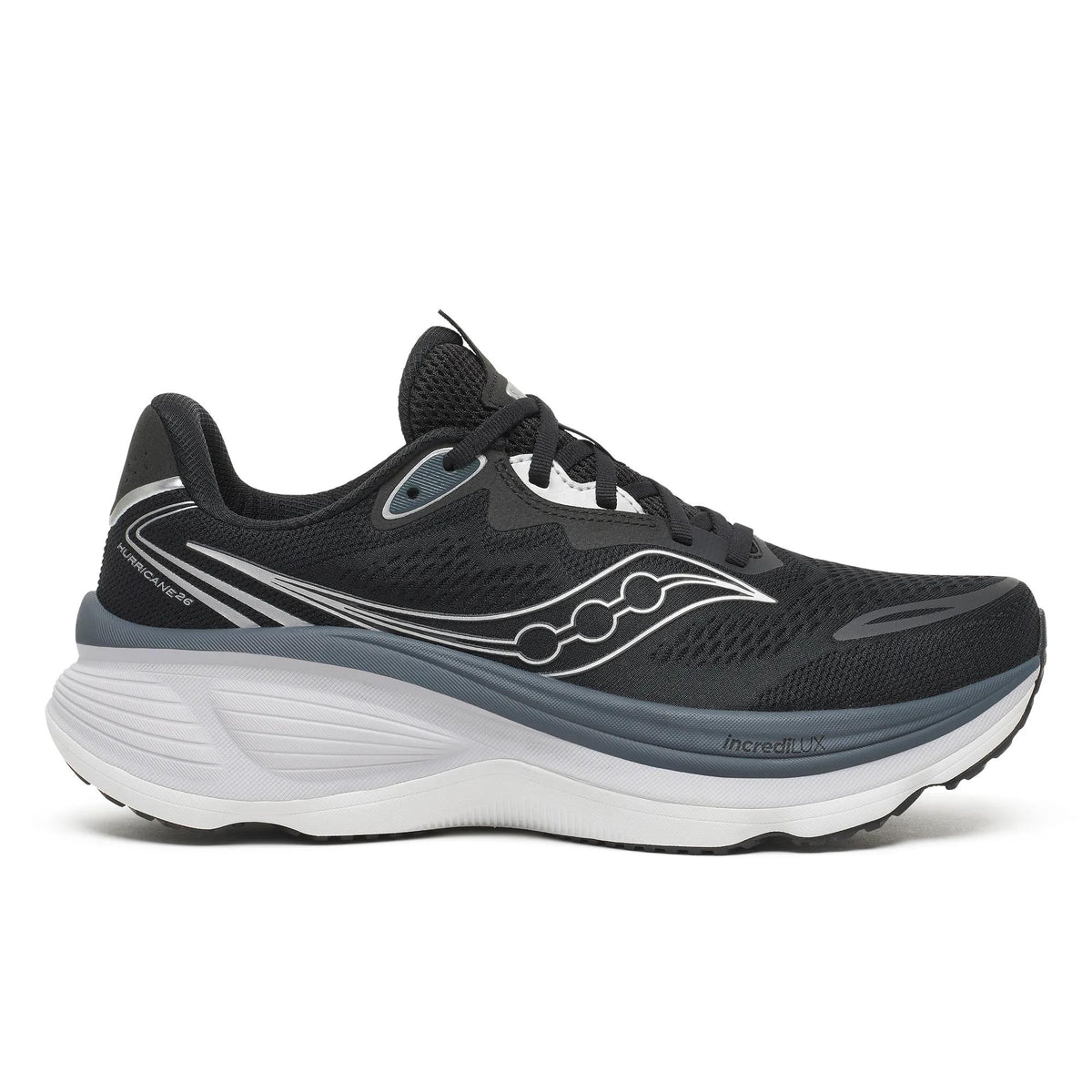 Saucony Men's Hurricane 26 1002 Black/Silver lateral
