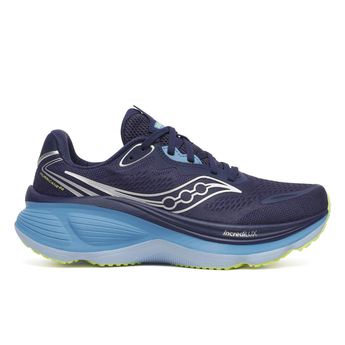Saucony Women's Hurricane 26 1003 Naval/Skywar lateral