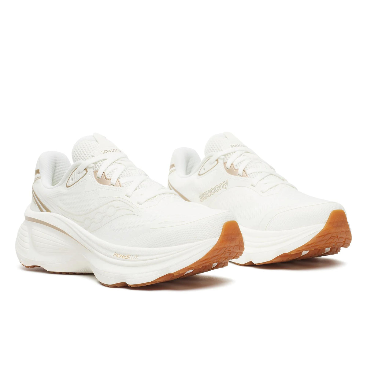 Saucony Women's Hurricane 26 1007 Ivory/Gum pair angle