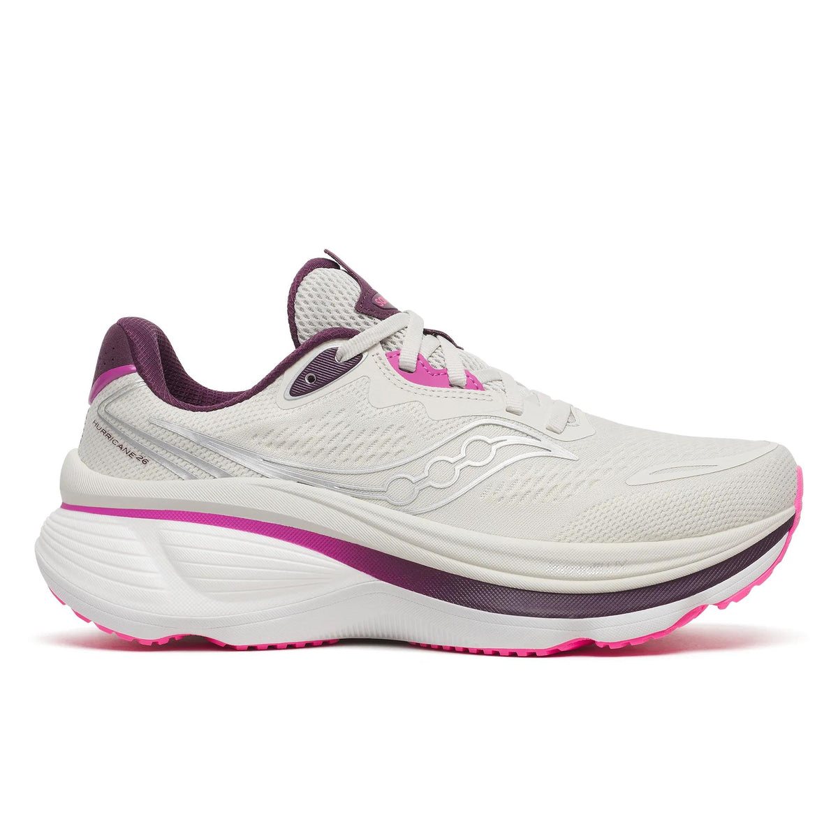 Saucony Women's Hurricane 26 1008 Quartz/Eggpl lateral