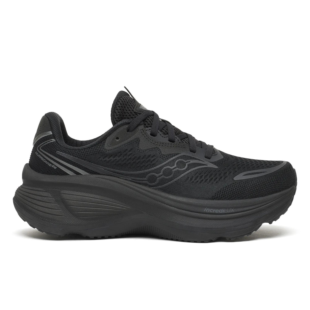 Saucony Women's Hurricane 26 1009 TripleBlack lateral