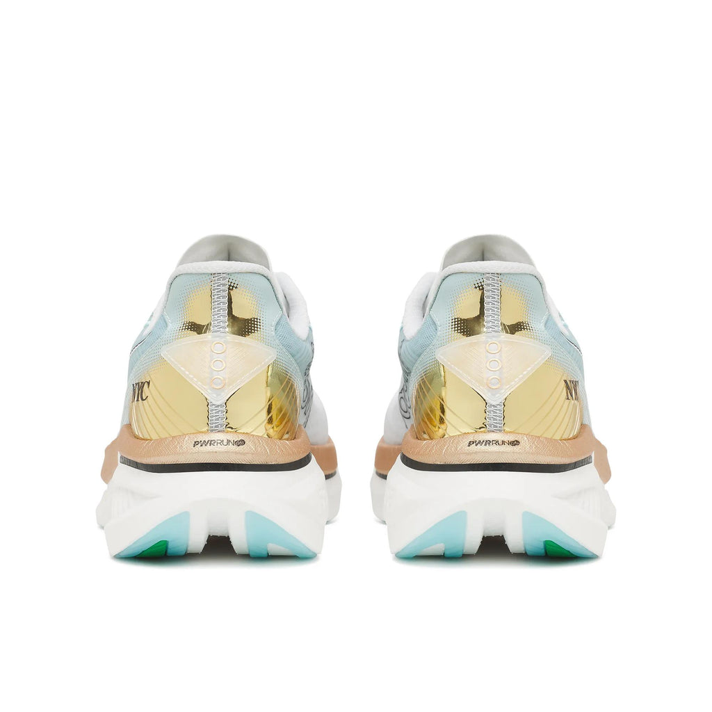 Saucony Men's Endorphin Azura 1046 White/Gold heel