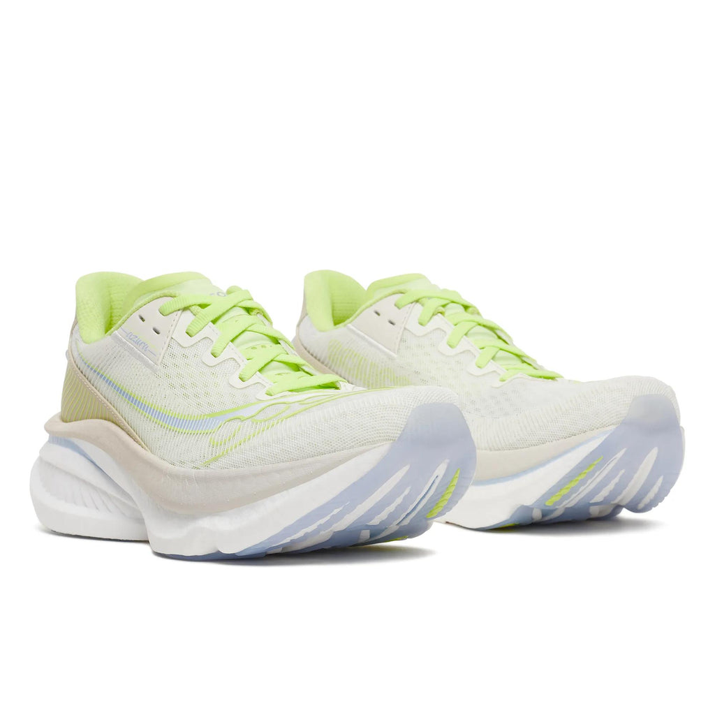 Saucony Women's Endorphin Azura 1008 Ivory/Tart pair angle