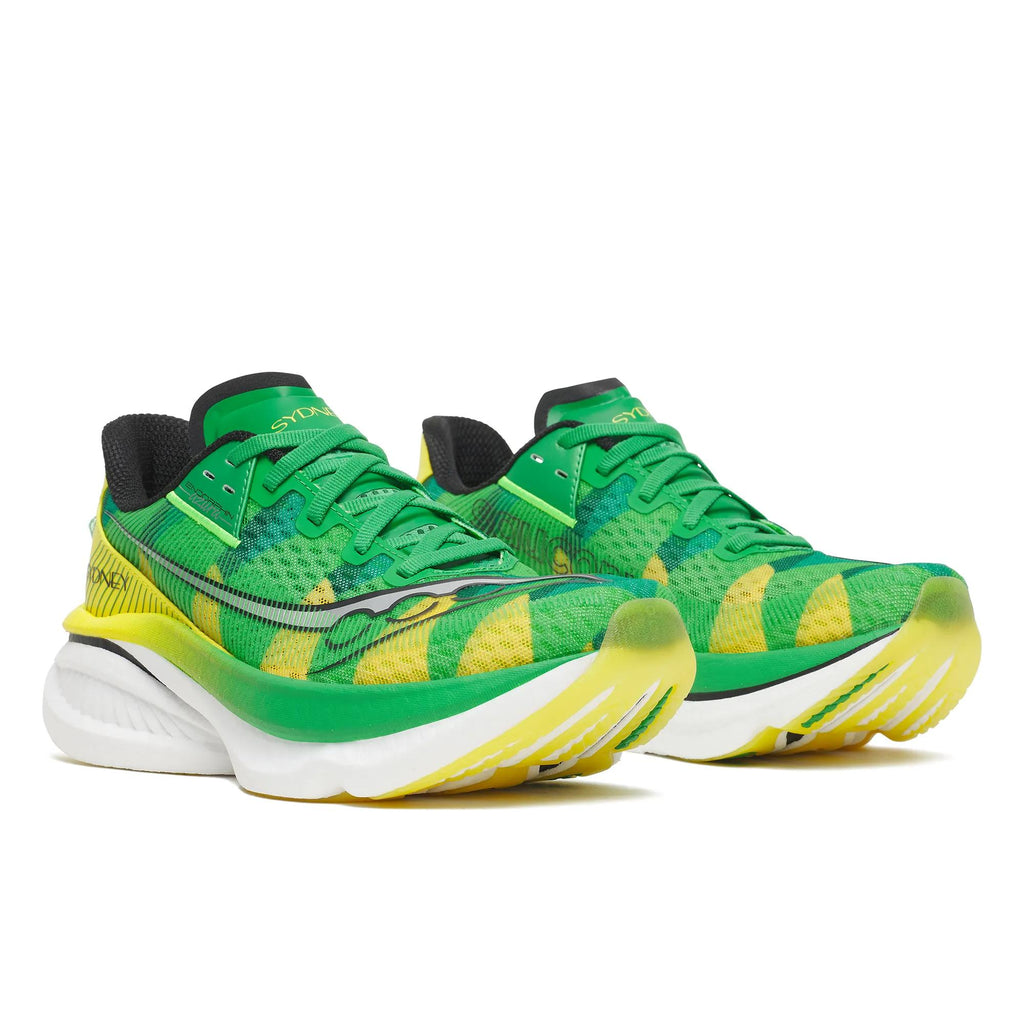 Saucony Women's Endorphin Azura 1035 Green/Yellow pair angle