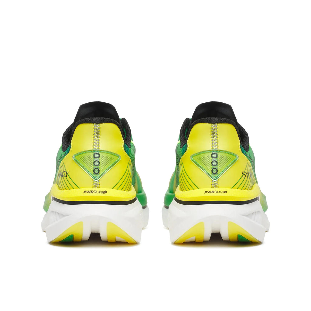 Saucony Women's Endorphin Azura 1035 Green/Yellow heel