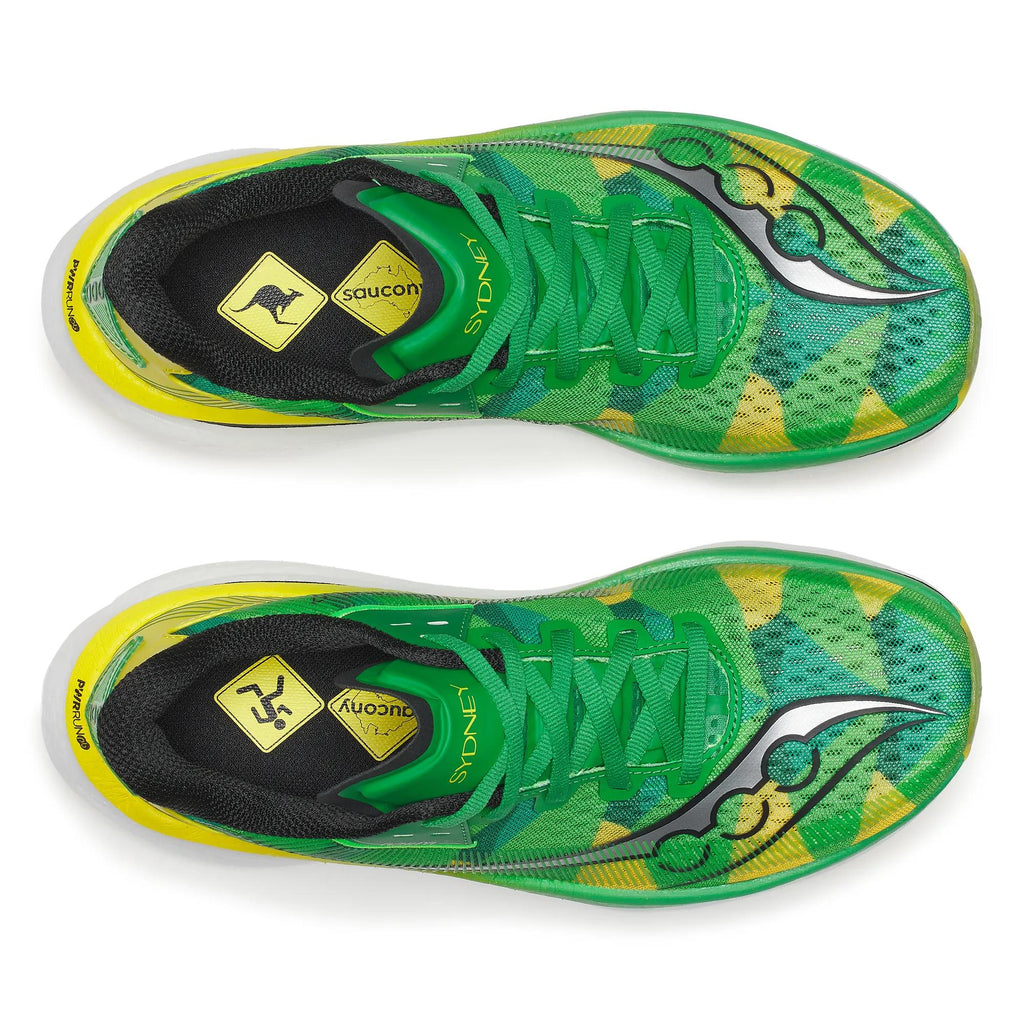 Saucony Women's Endorphin Azura 1035 Green/Yellow top