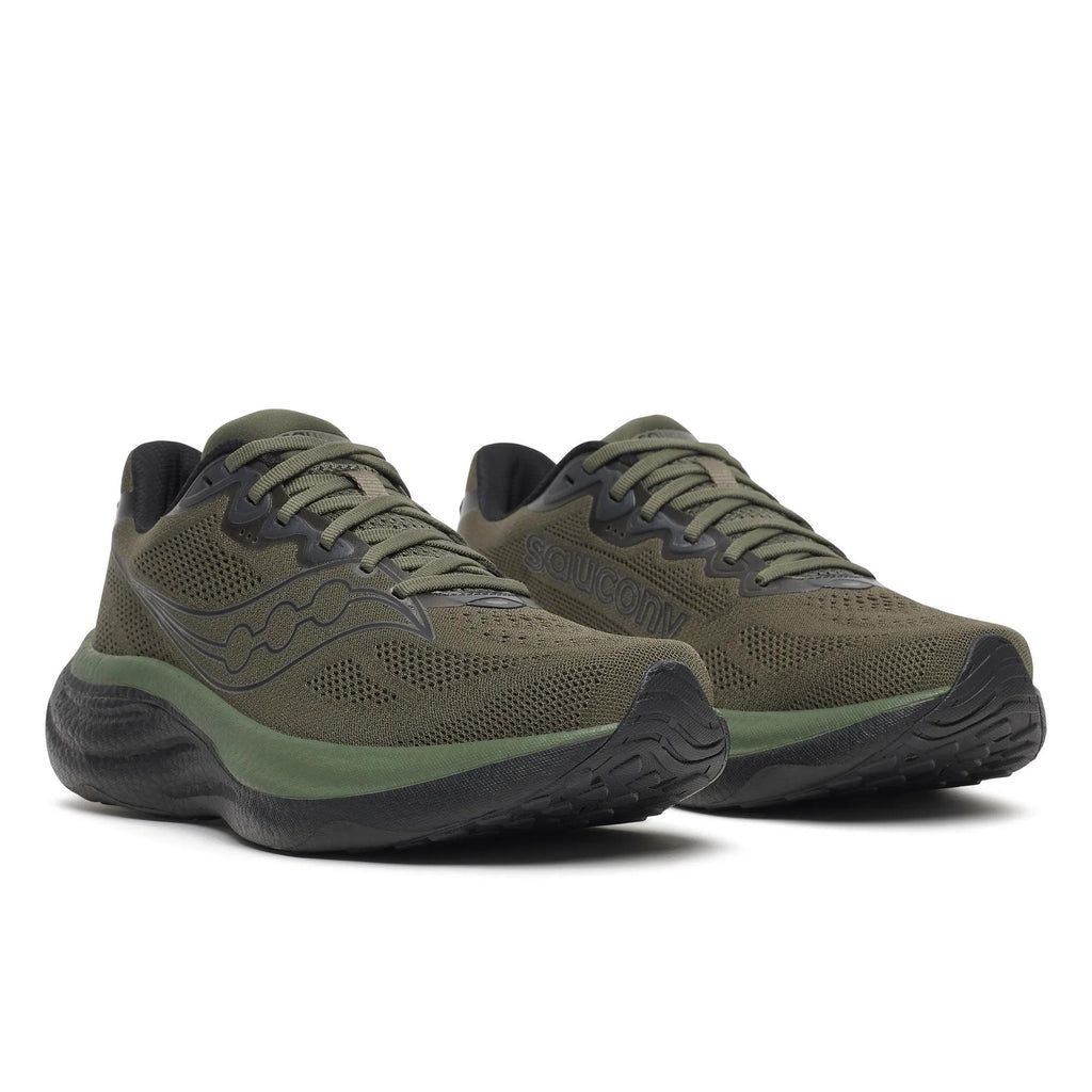 Saucony Men's Ride 19 1008 Fatigue/Blac pair angle