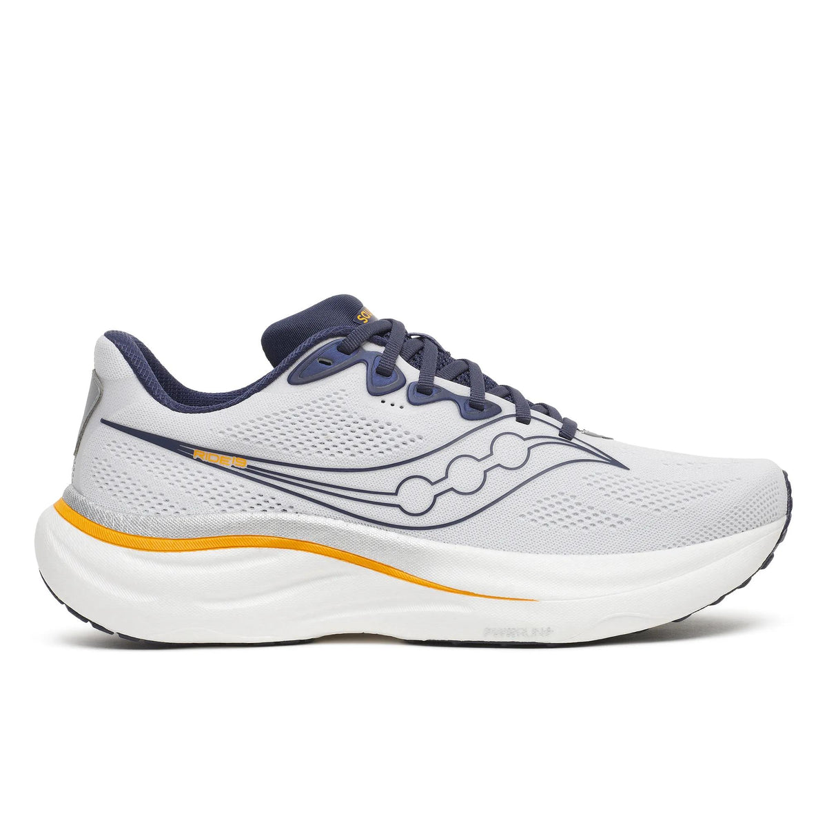 Saucony Men's Ride 19 1012 White/Naval lateral