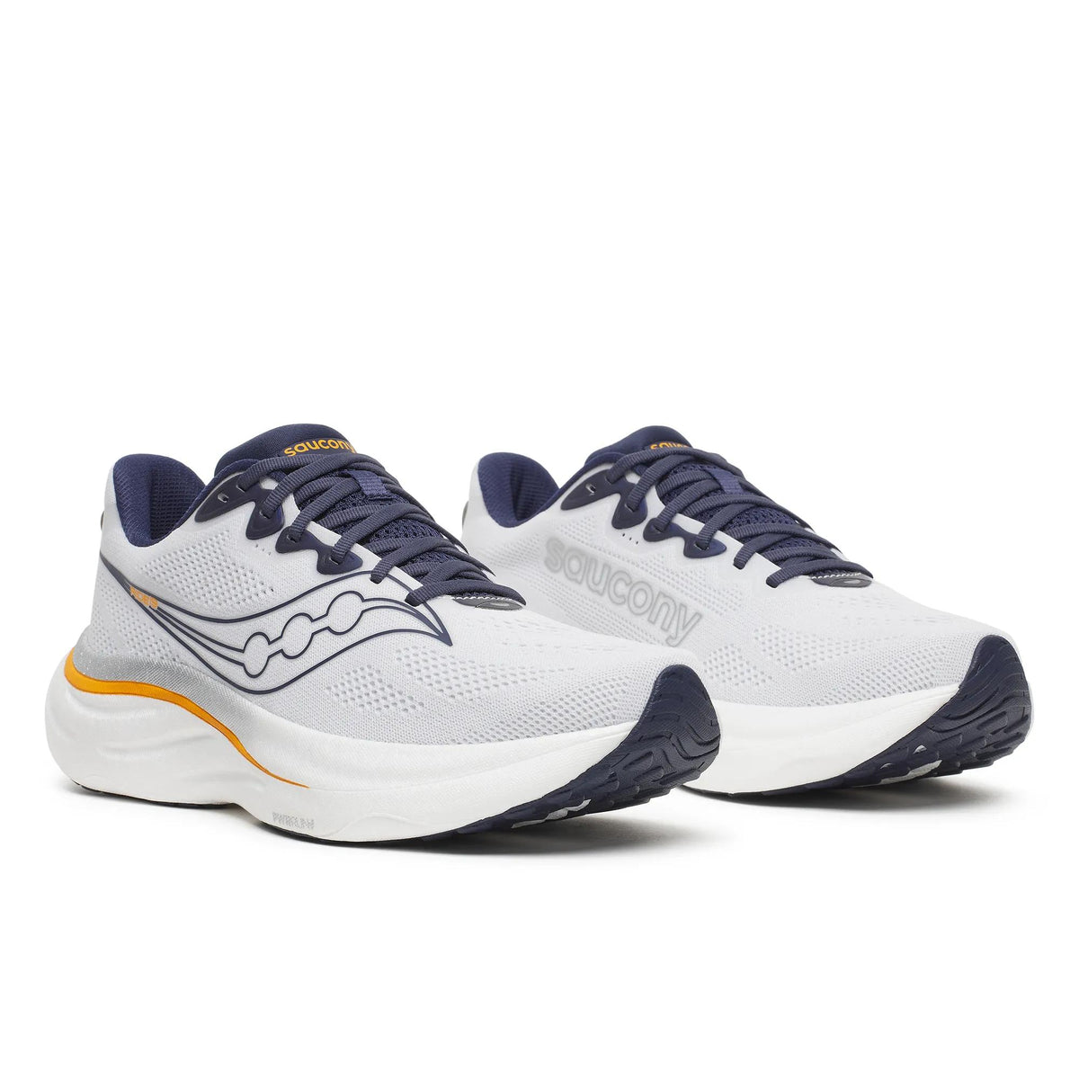 Saucony Men's Ride 19 1012 White/Naval pair angle
