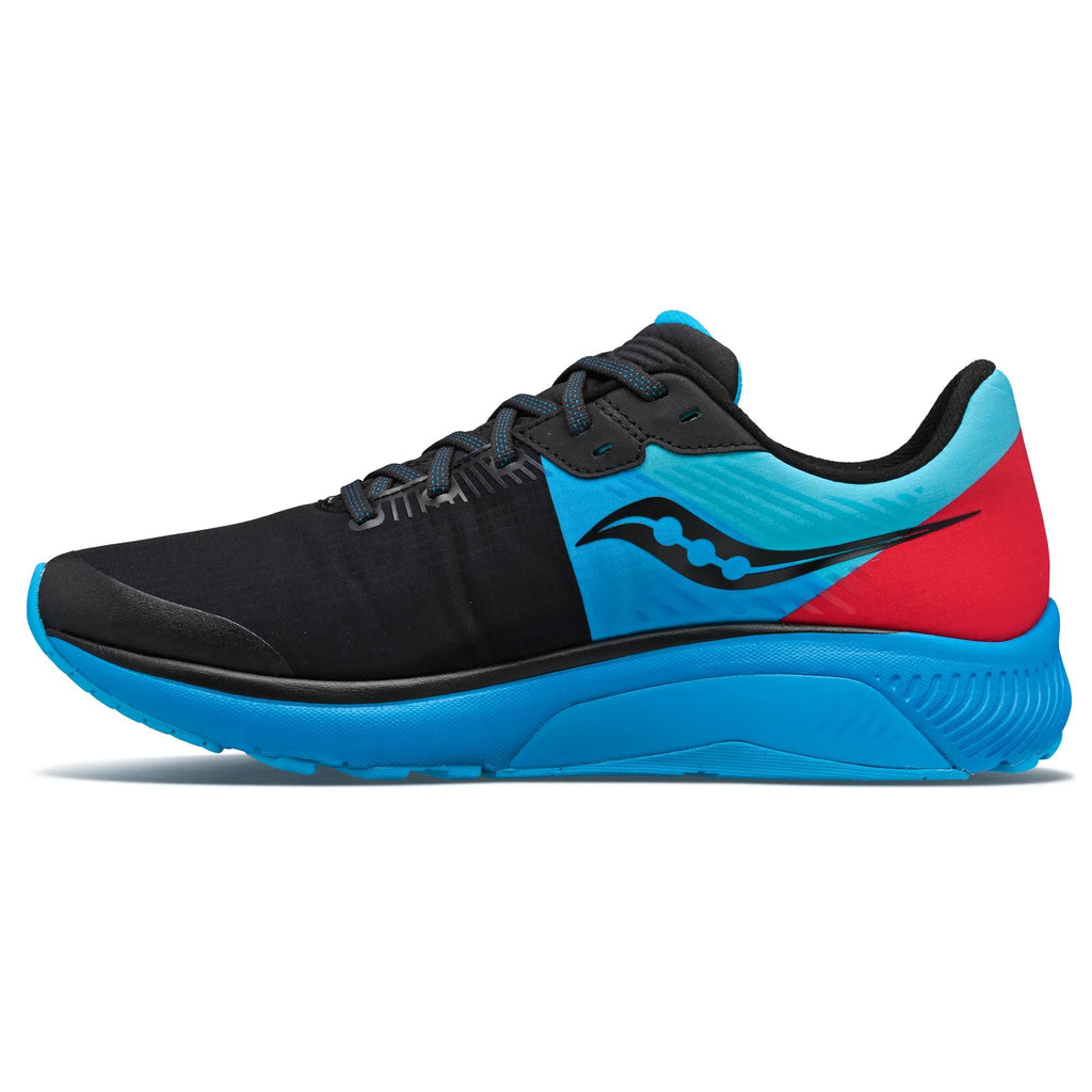 Saucony Women's Guide Runshield 14 1 Black/Blue/Red pair angle
